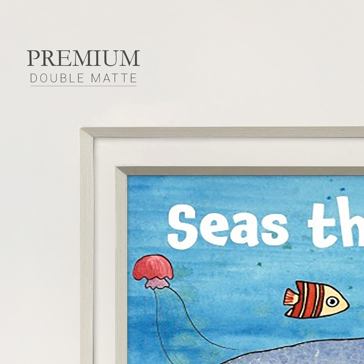 Cute Sea Creatures II Premium Framed Print Double Matboard