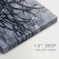 Canvas art print of a branching tree reduced to dark lines, highlighting texture and gallery-wrapped edges