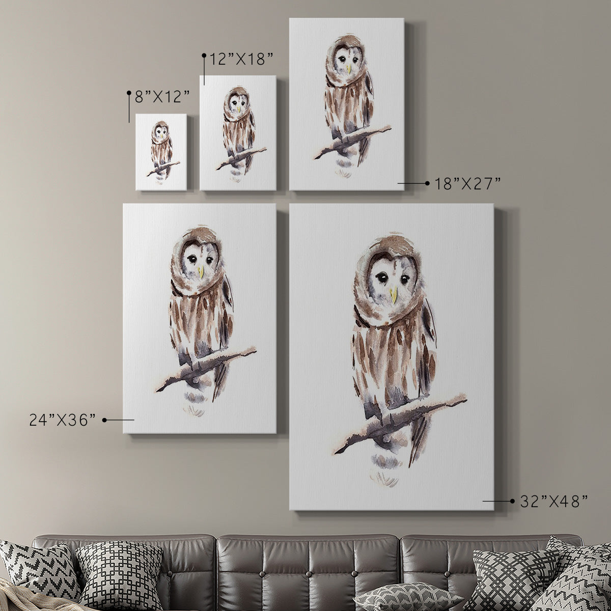 Barred Owl Impressions I Premium Gallery Wrapped Canvas - Ready to Hang