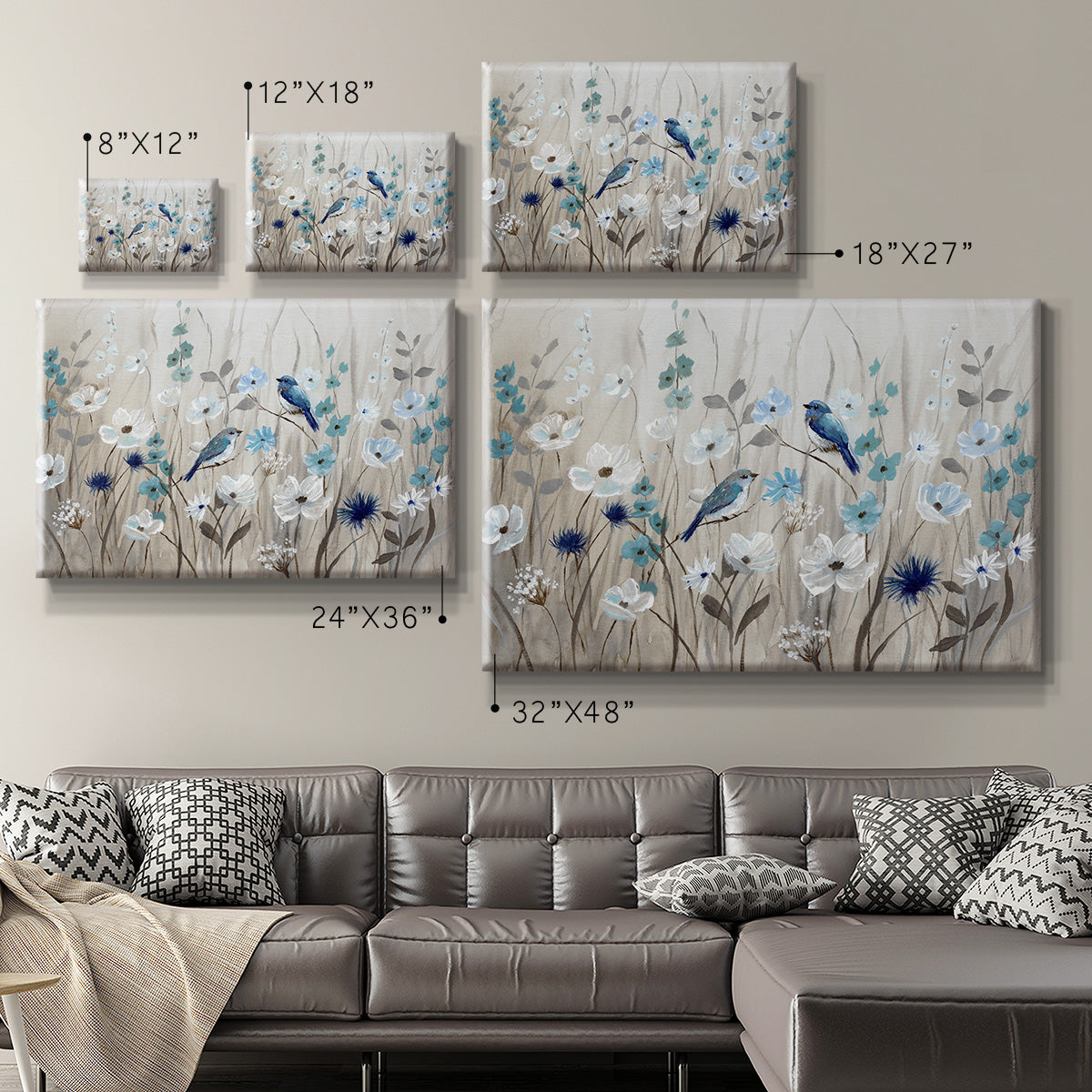 Bluebirds in Spring Premium Gallery Wrapped Canvas - Ready to Hang