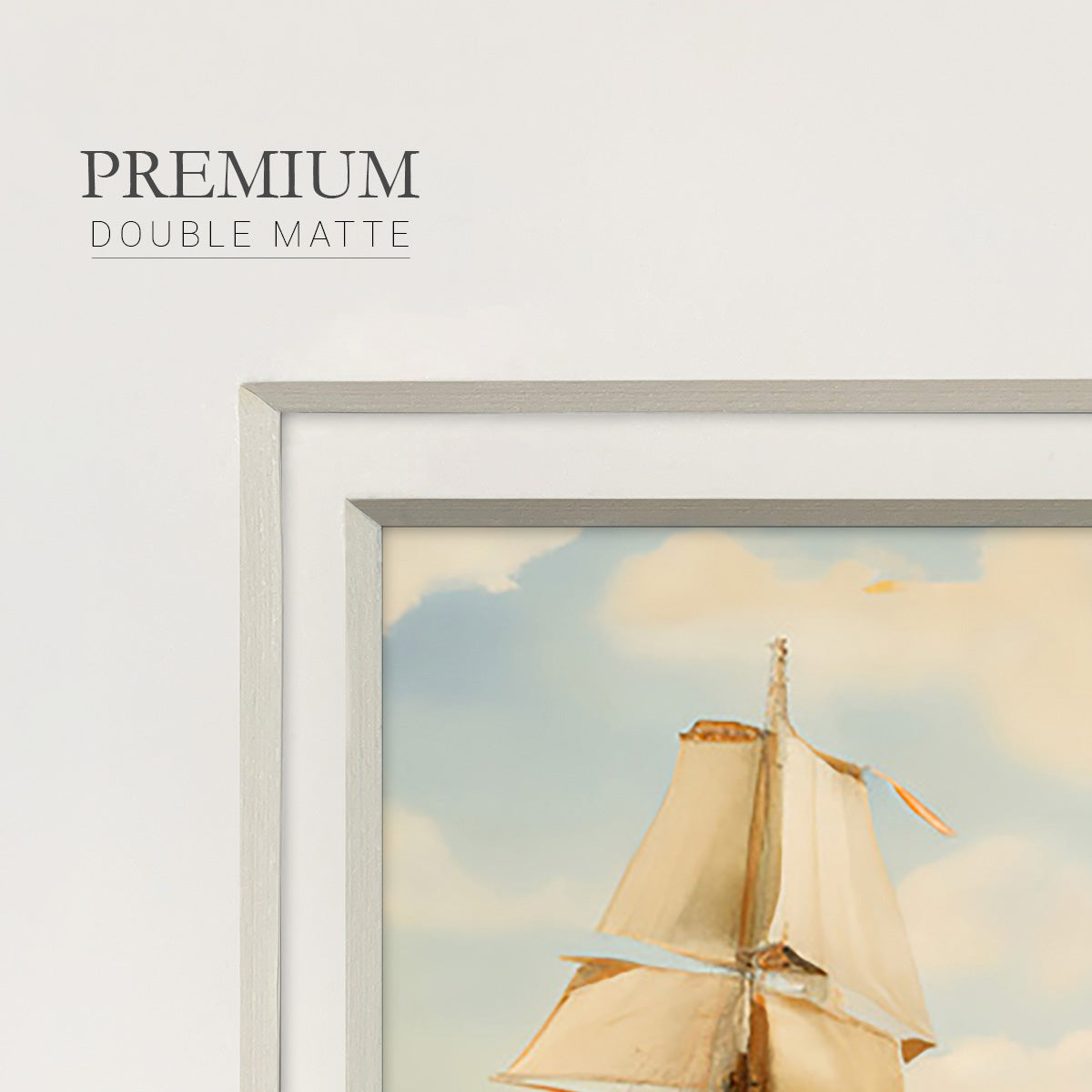 Sail Boat on the Edge Premium Framed Print Double Matboard