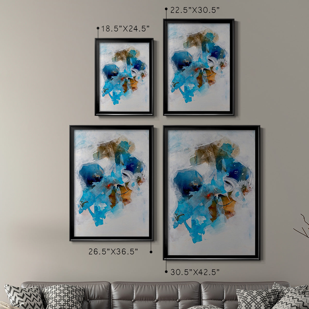 Misty Blue I - Modern Framed Canvas Print