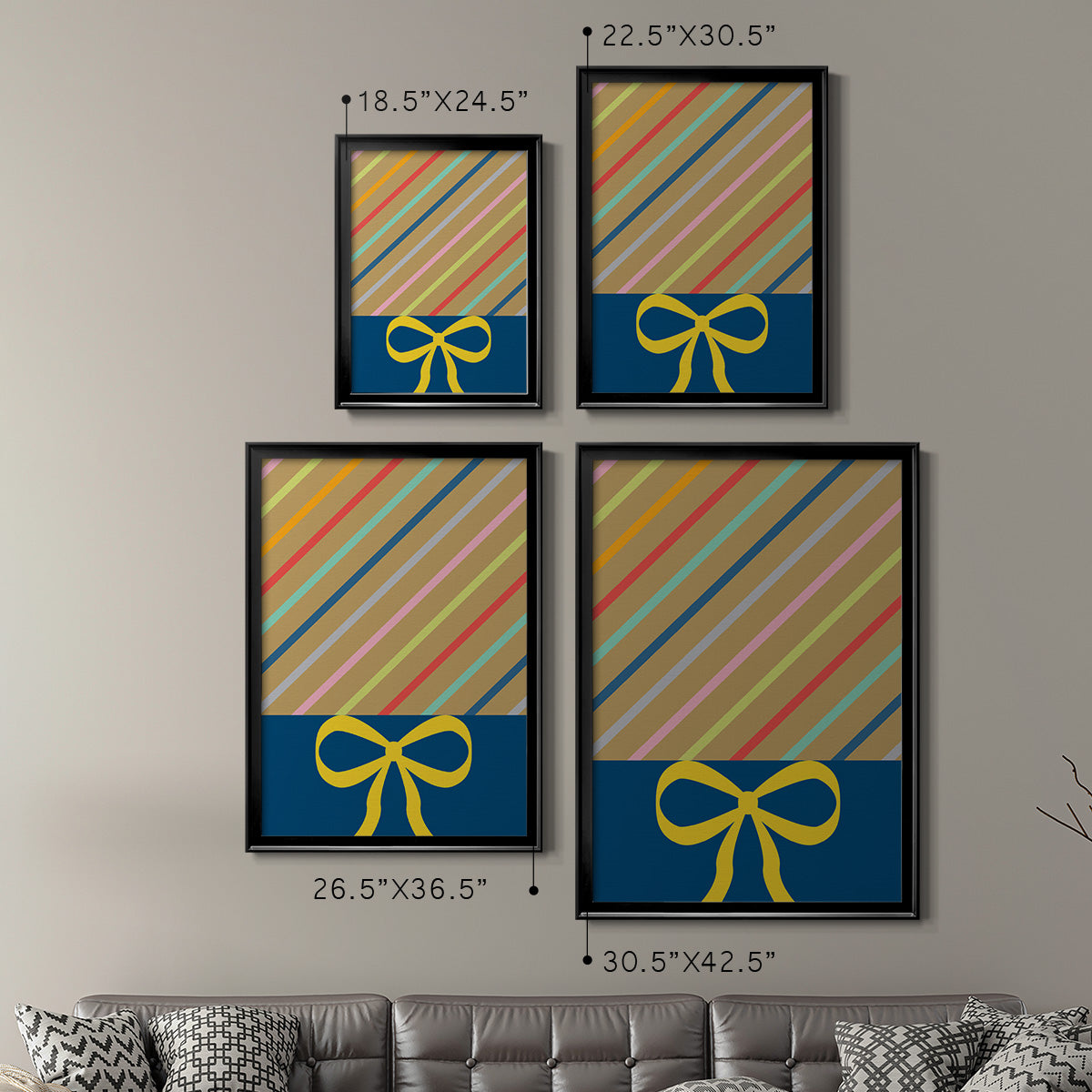 Stripes - Modern Framed Canvas Print