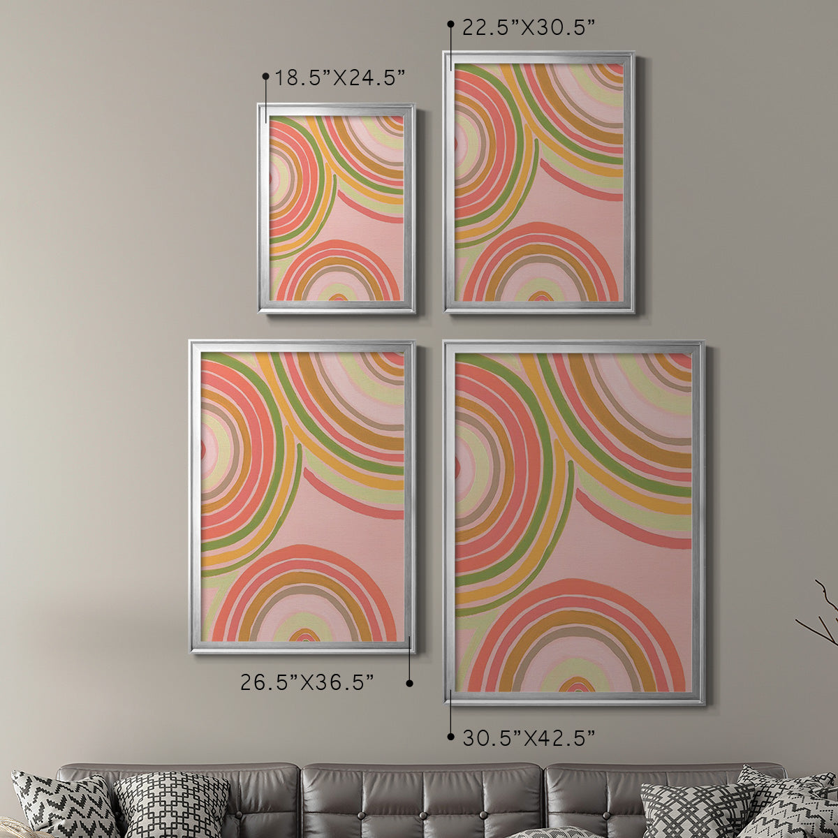 Abstract Rainbow I - Modern Framed Canvas Print