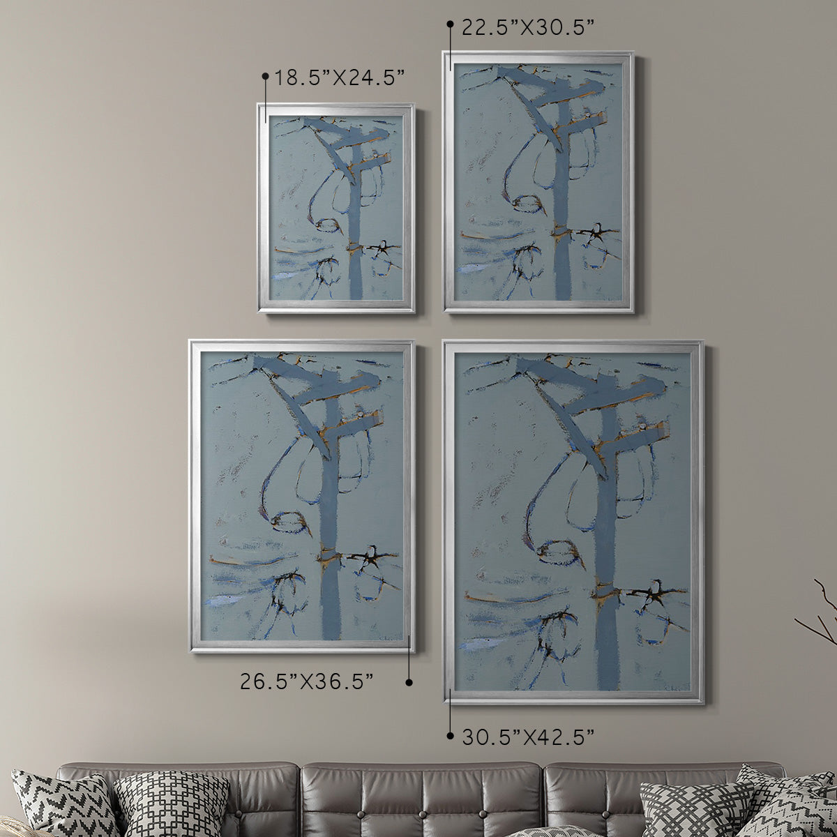 Wires VI - Modern Framed Canvas Print
