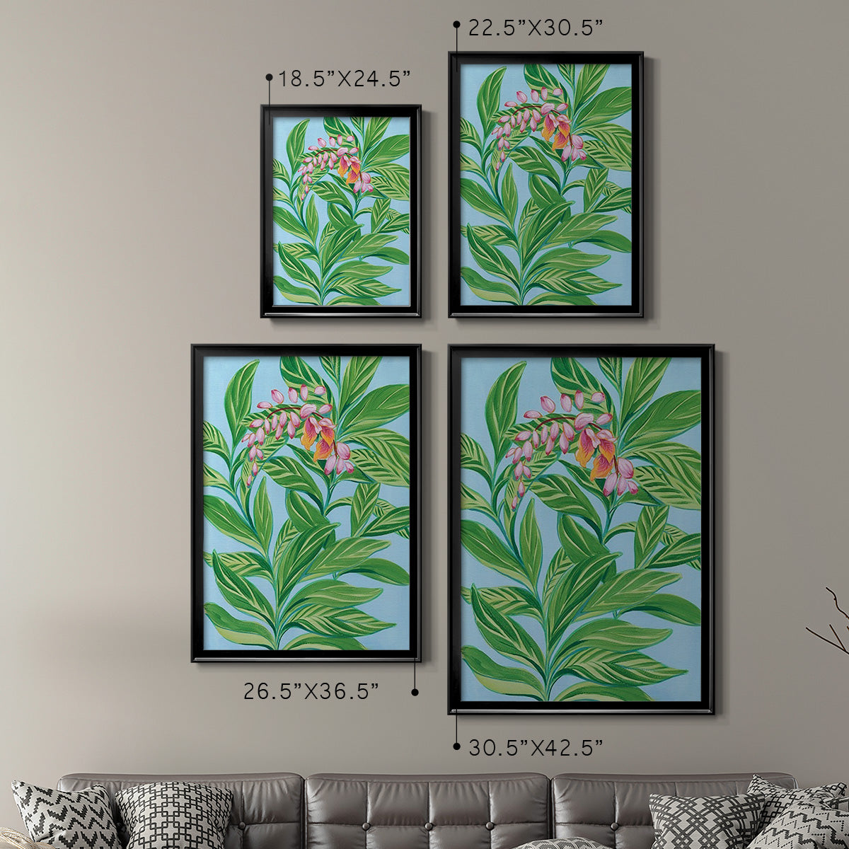 Tropical Shell Ginger I - Modern Framed Canvas Print