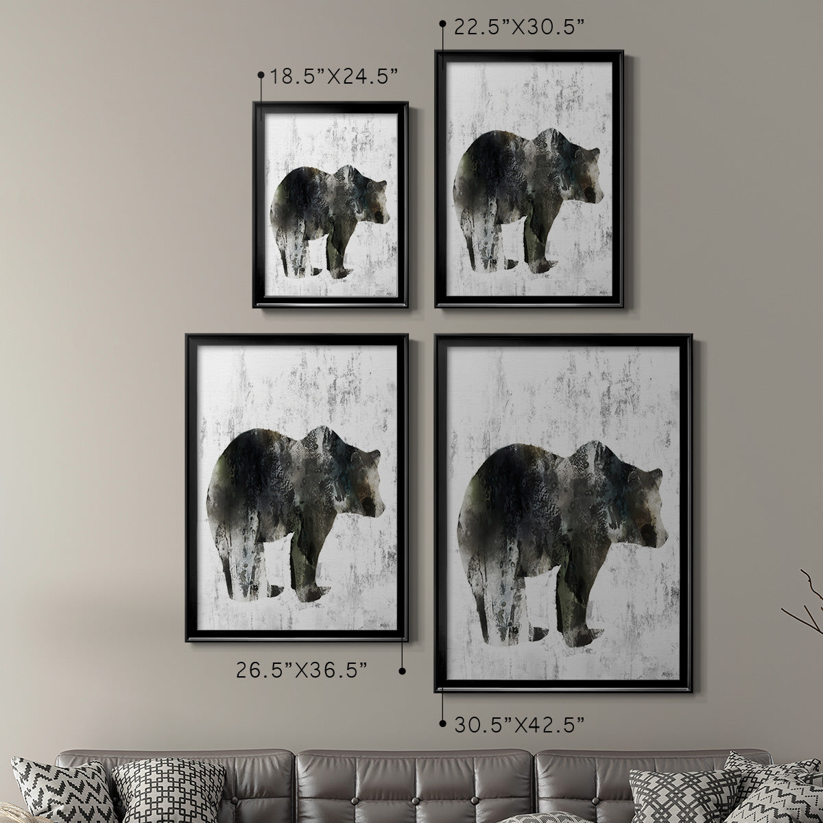 Bear Totem - Modern Framed Canvas Print