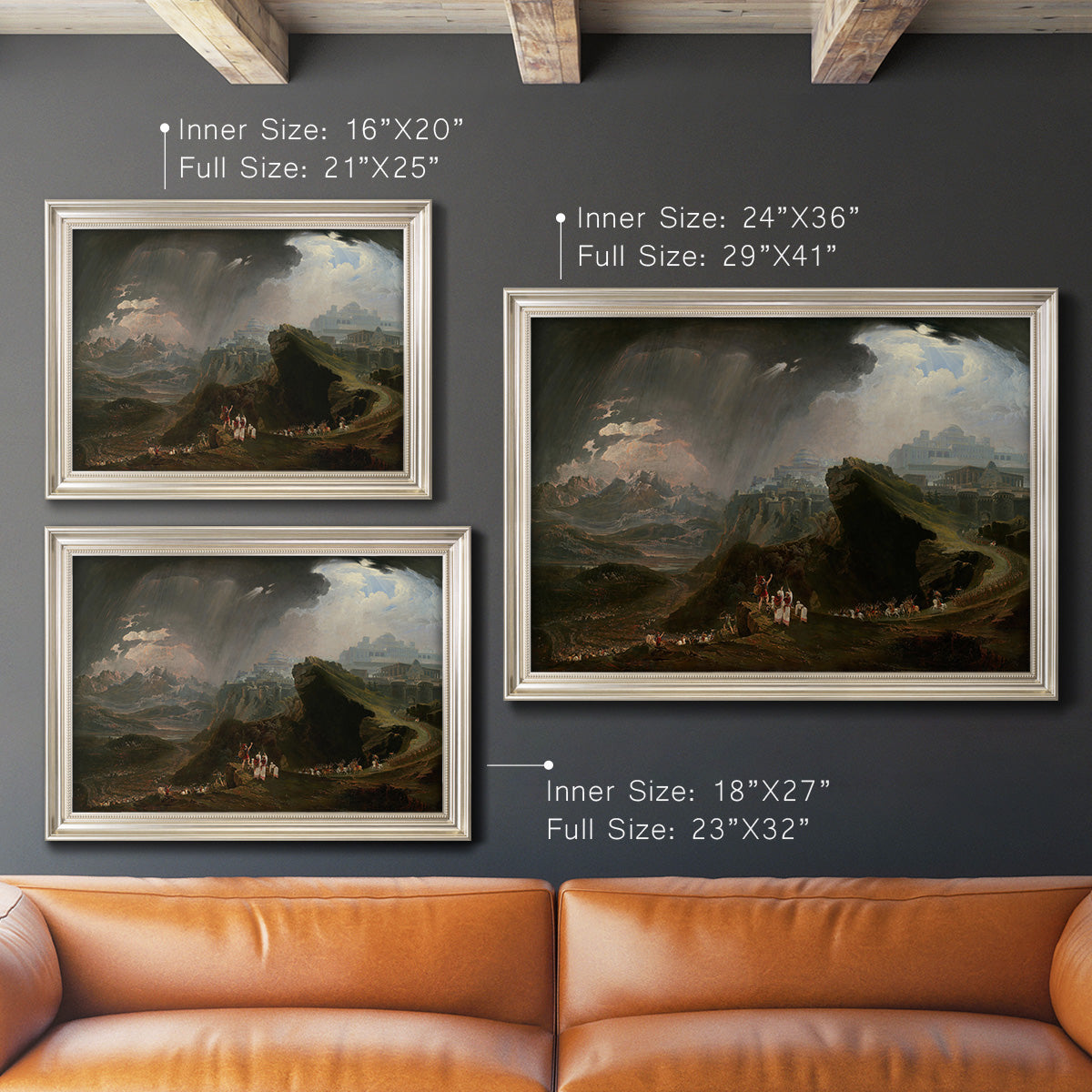 Joshua Commanding the Sun to Stand Still upon Gibeon - Ornate Framed Canvas Print