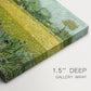 Canvas art print of an open field filled with irises stretching across landscape under bright sky, highlighting texture and gallery-wrapped edges