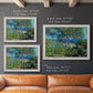 Impressionist Mediterranean coastal landscape by Claude Monet in an ornate weathered white frame shown in multiple size options.