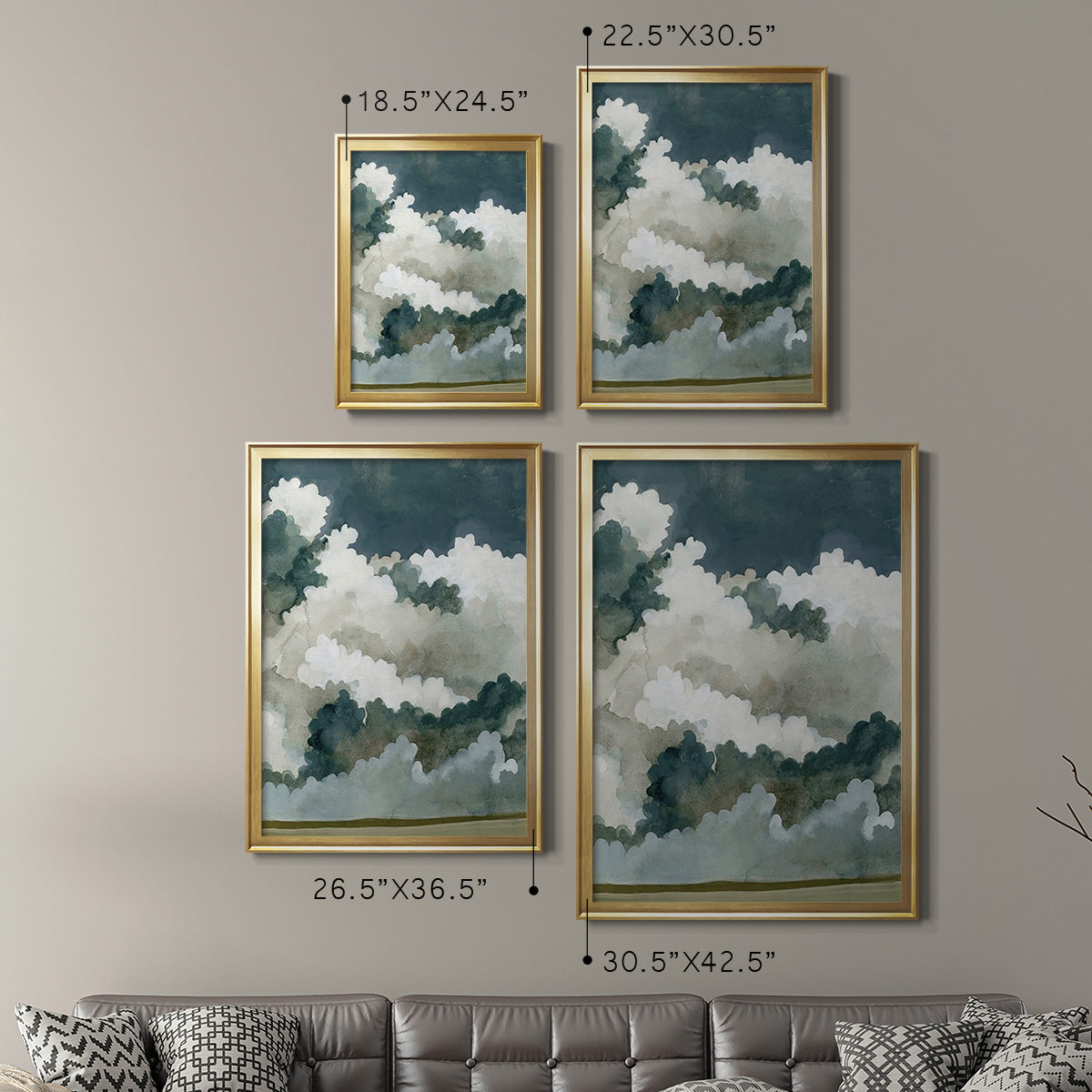 Vast Neutral Sky - Modern Framed Canvas Print