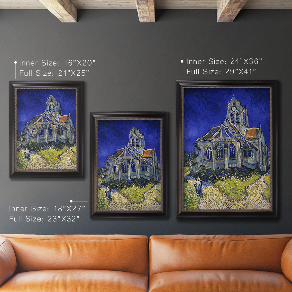 The Church at Auvers - Ornate Framed Canvas Print
