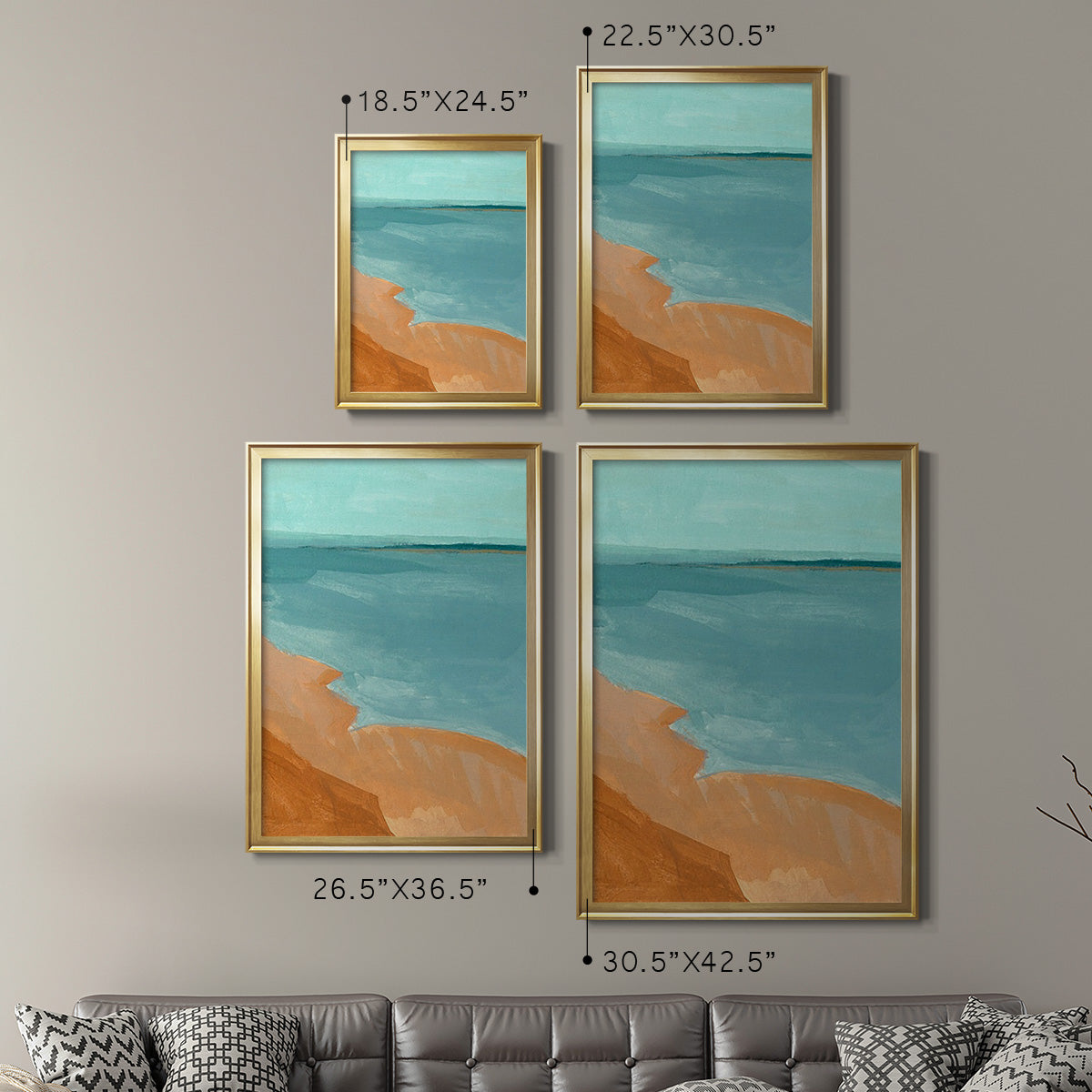 Out on the Sandbar II - Modern Framed Canvas Print