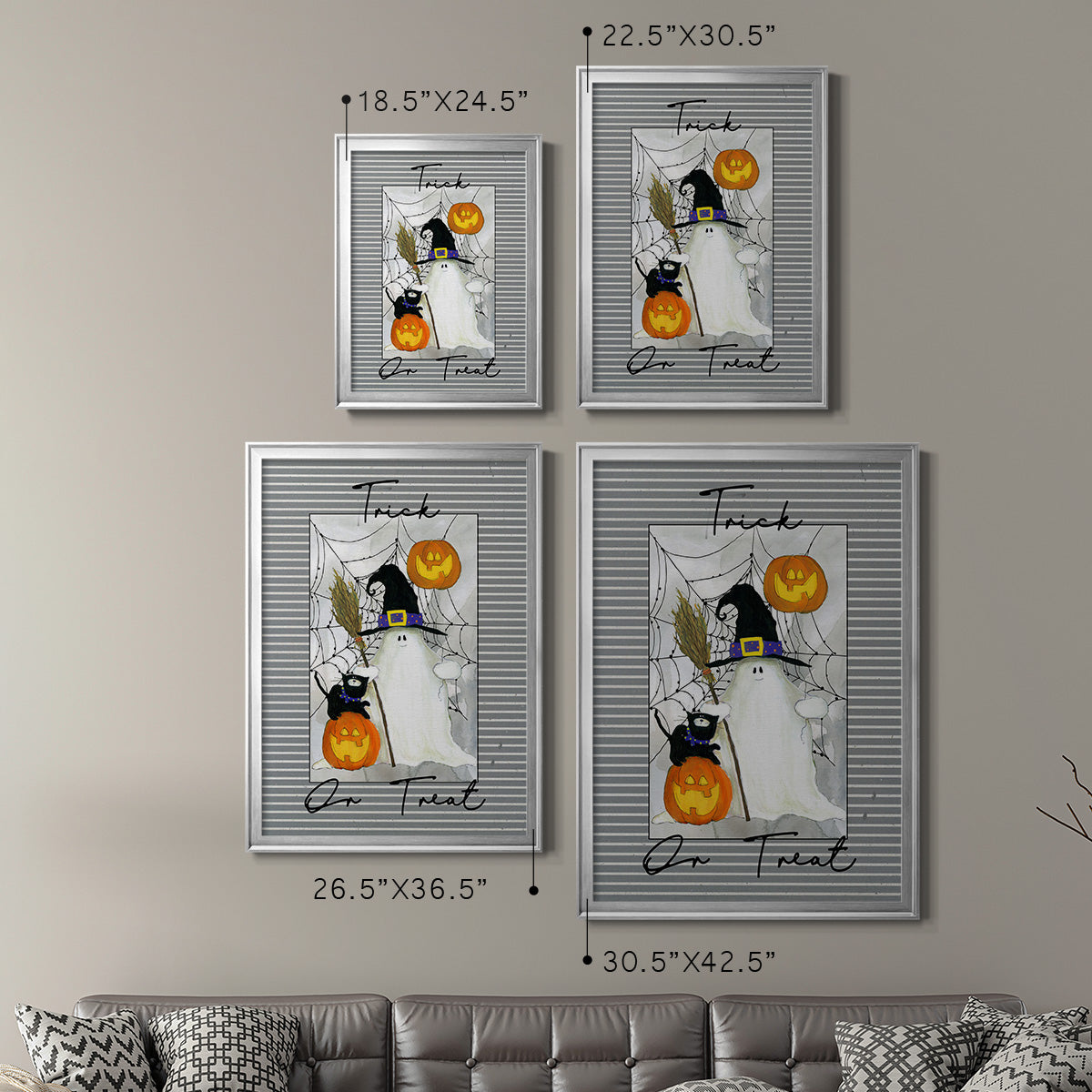 Trick or Treat Ghost - Modern Framed Canvas Print
