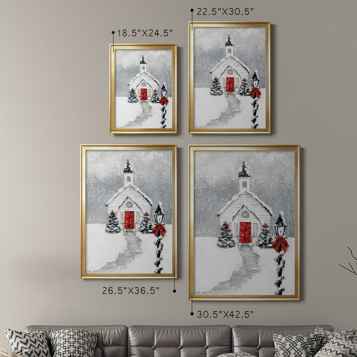 Soft Silent Night - Modern Framed Canvas Print