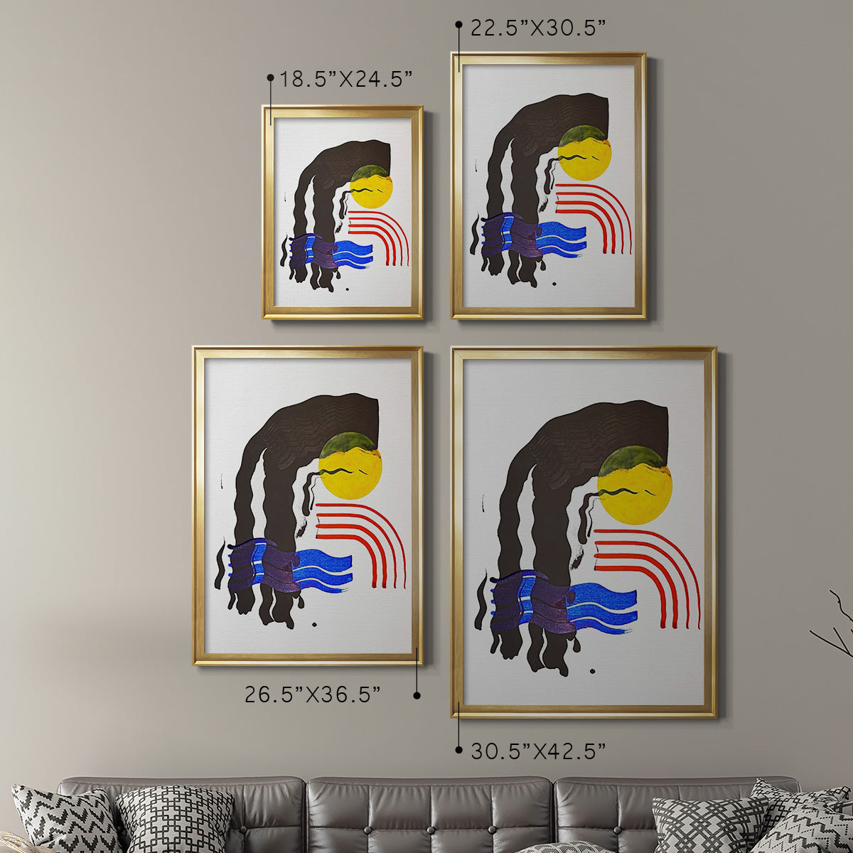 Shifting I - Modern Framed Canvas Print