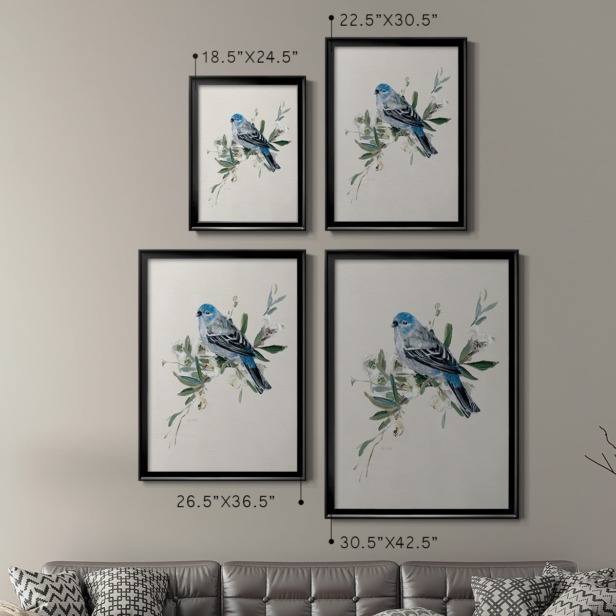 Bluebird Happy II - Modern Framed Canvas Print