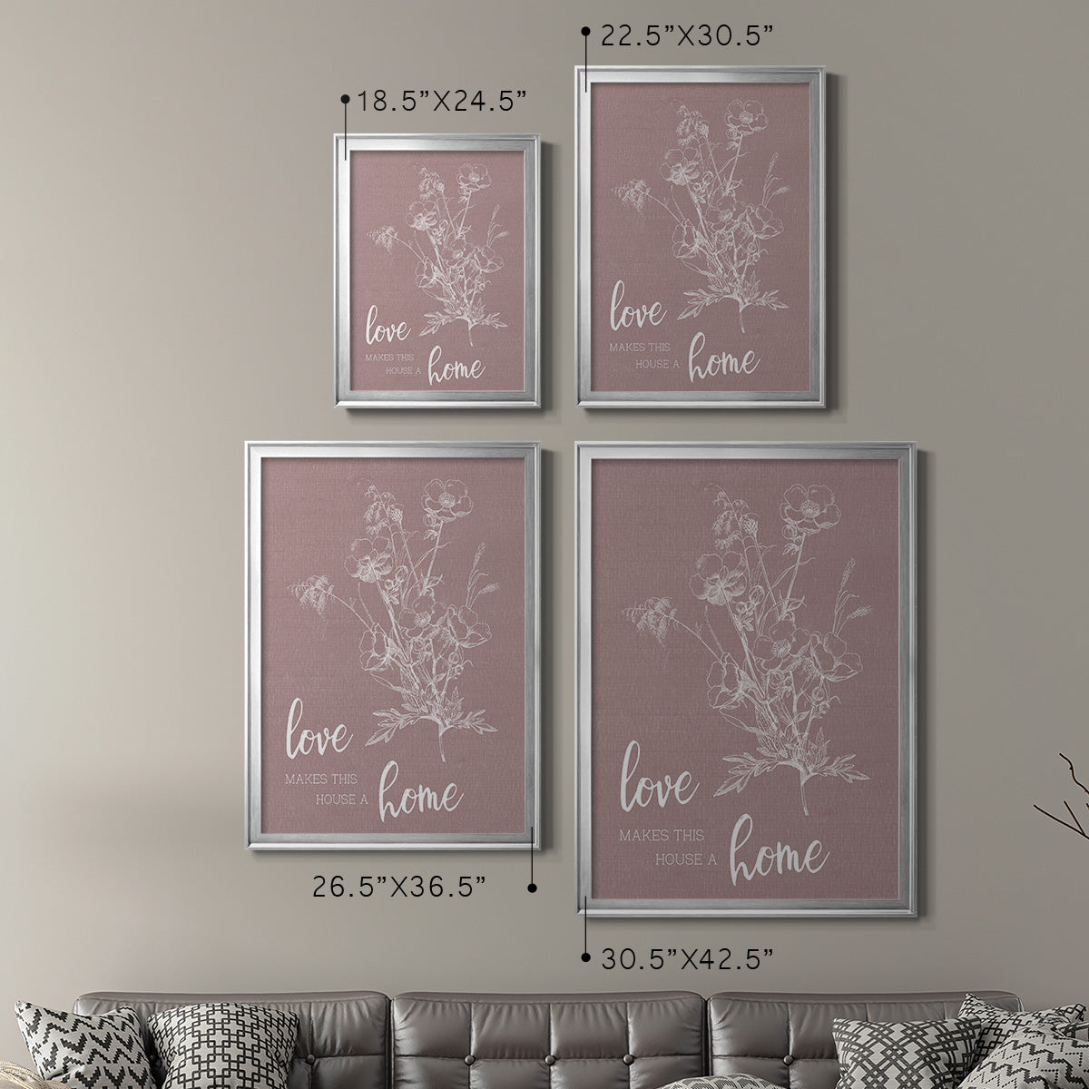 Love Home - Modern Framed Canvas Print
