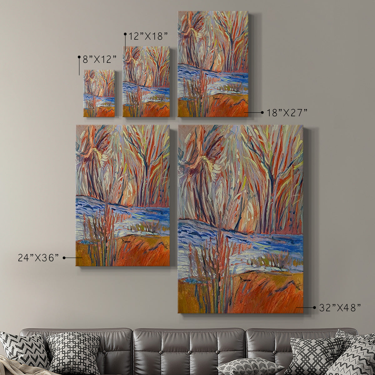 Cadmium Winter Solstice I Premium Gallery Wrapped Canvas - Ready to Hang