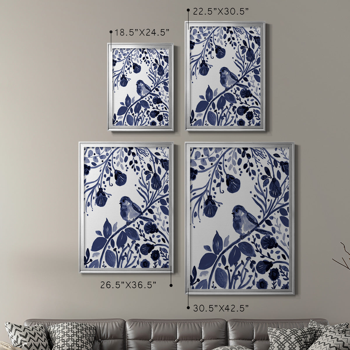 Indigo Song II - Modern Framed Canvas Print