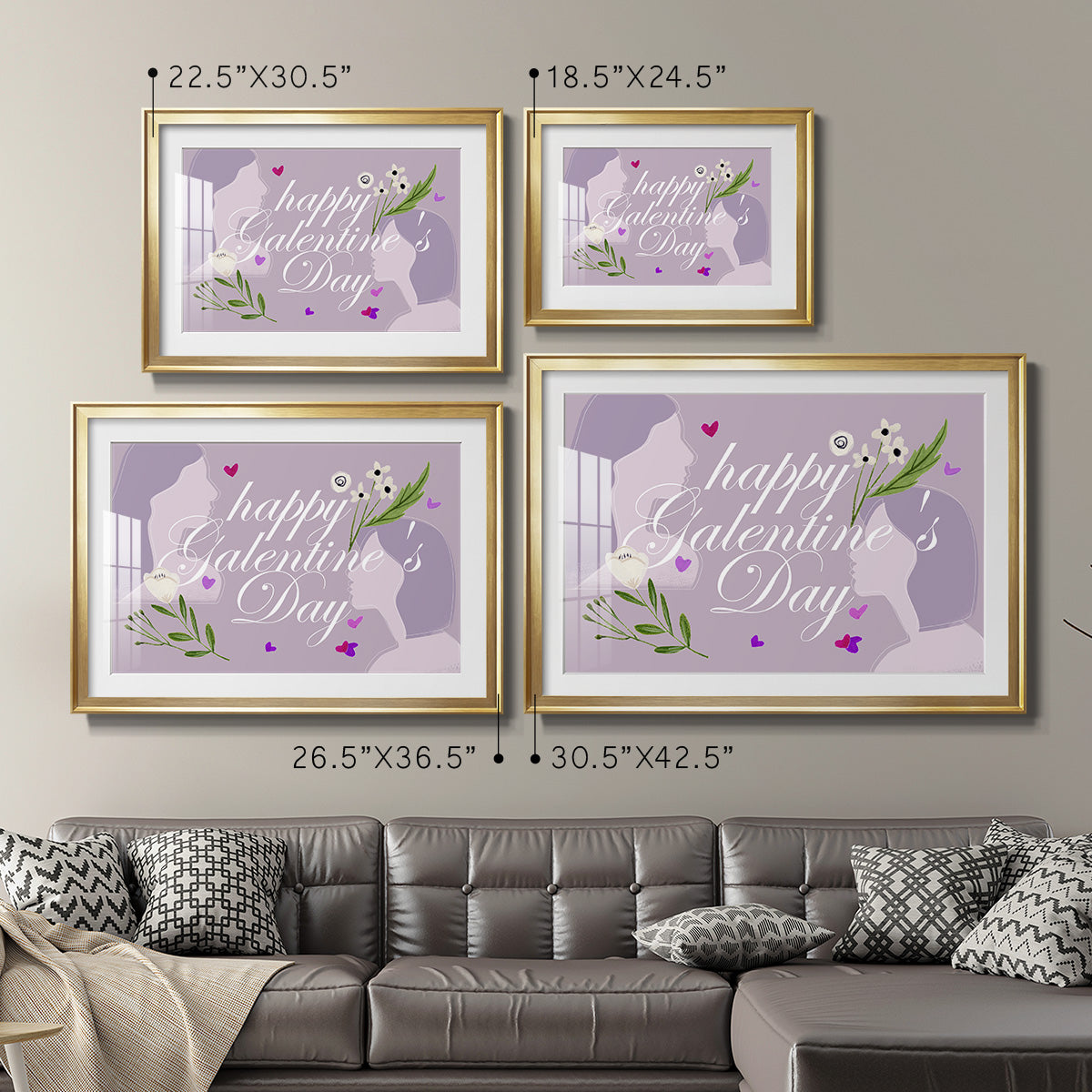 Happy Galentine's Day Collection A Premium Framed Print - Ready to Hang