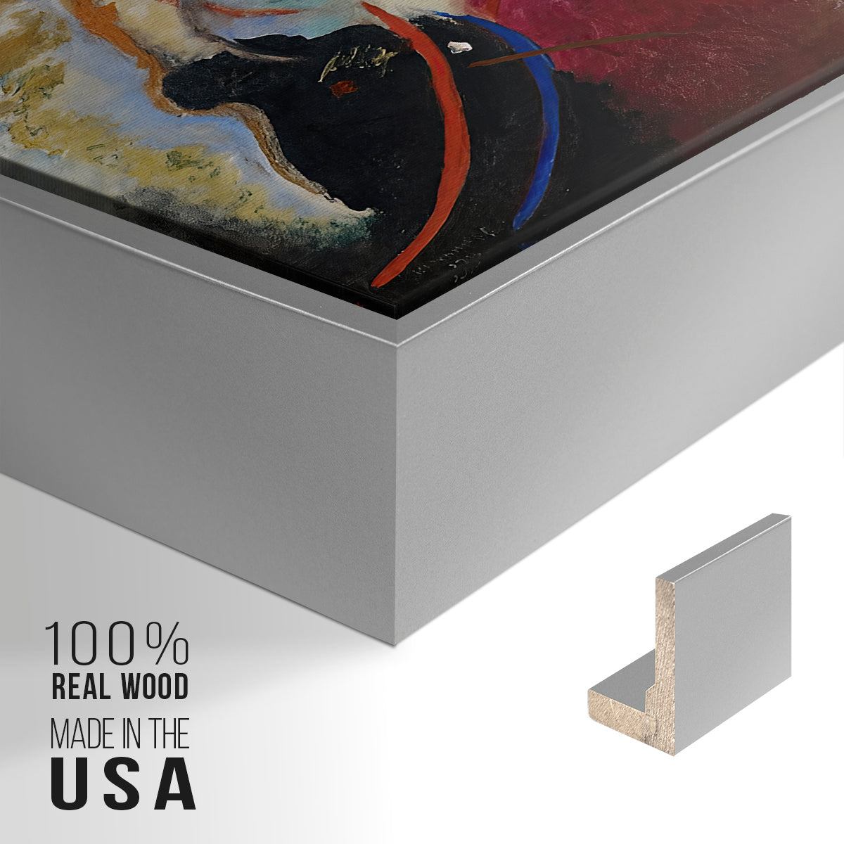 Fragment 2 for Composition VII, 1913 - Floater Framed Canvas Print