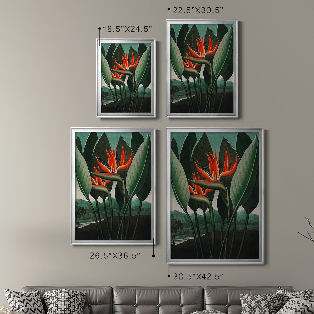 Temple of Flora IV - Modern Framed Canvas Print