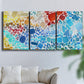 Three-panel canvas wall art featuring open landscape with landing strip, displayed in a living room above a sofa.