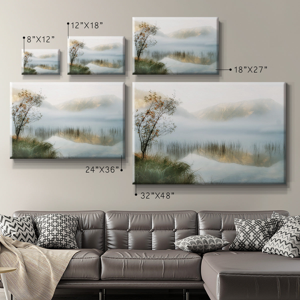 Golden Mirror of October Premium Gallery Wrapped Canvas - Ready to Hang