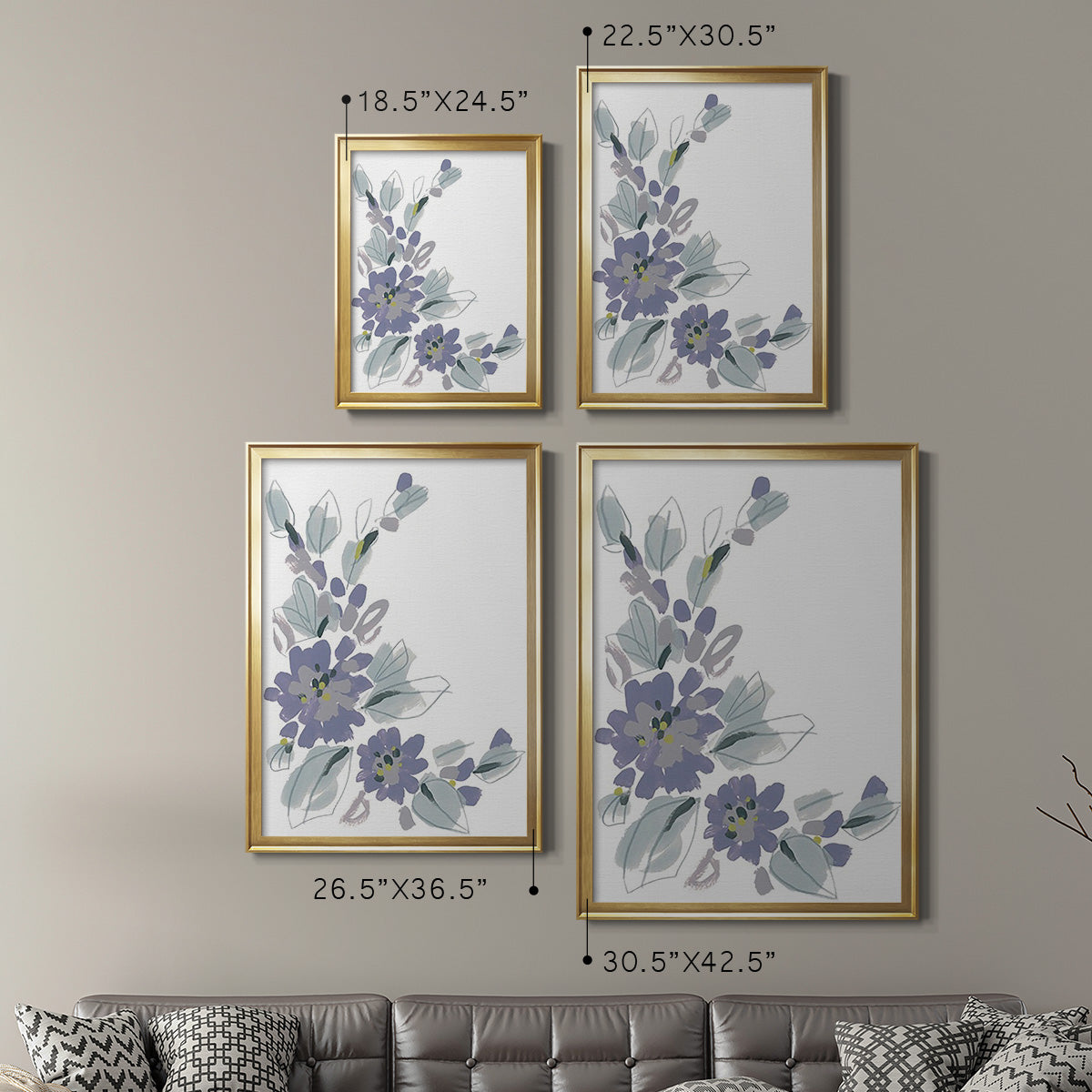 Periwinkle Patch III - Modern Framed Canvas Print