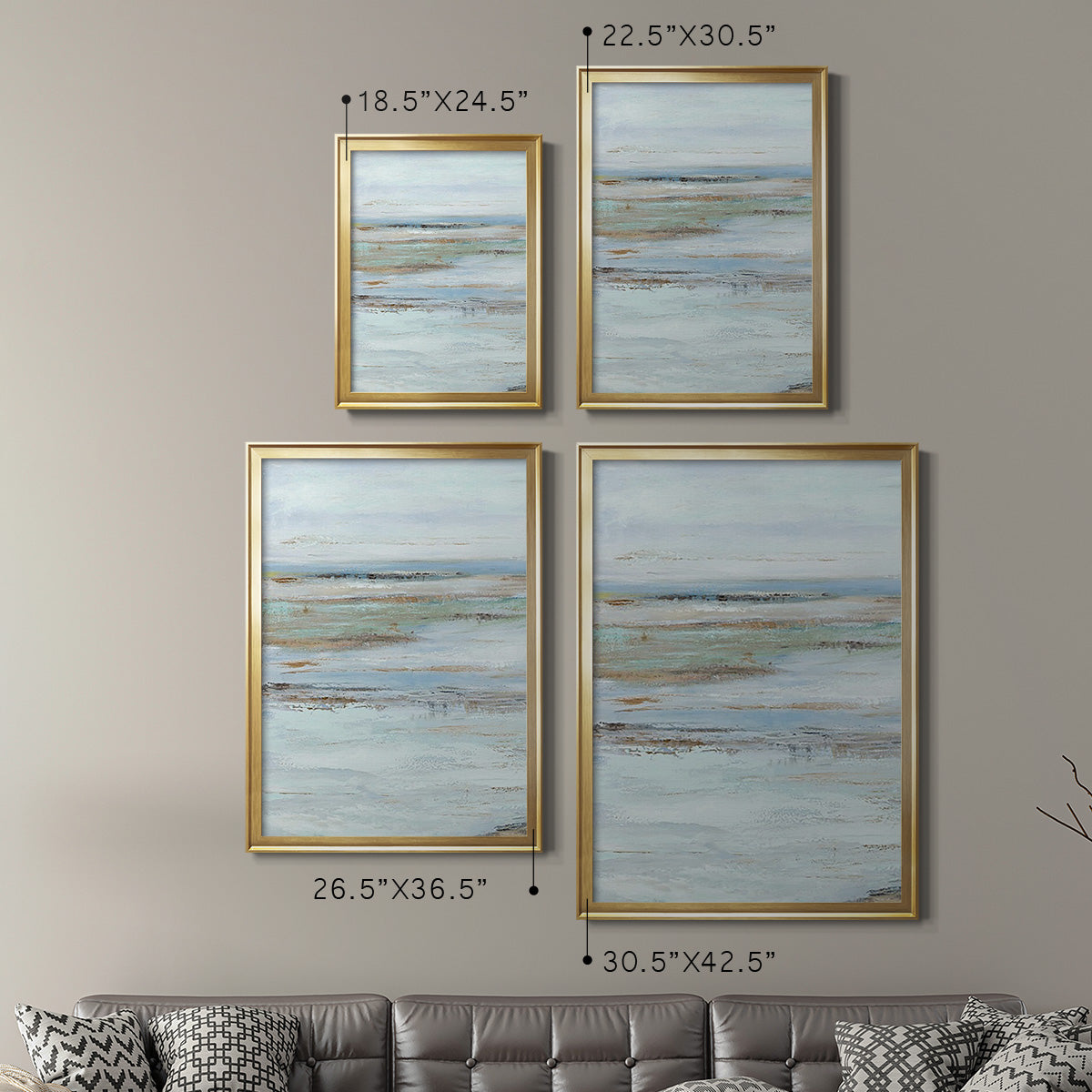 Muted Misty Marsh I - Modern Framed Canvas Print