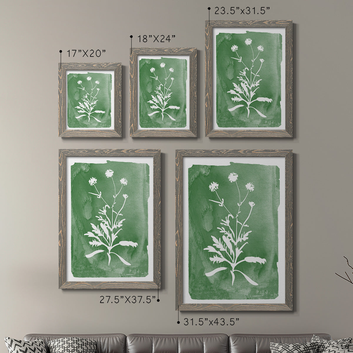 Green Botanical I - Premium Framed Canvas 2 Piece Set - Ready to Hang