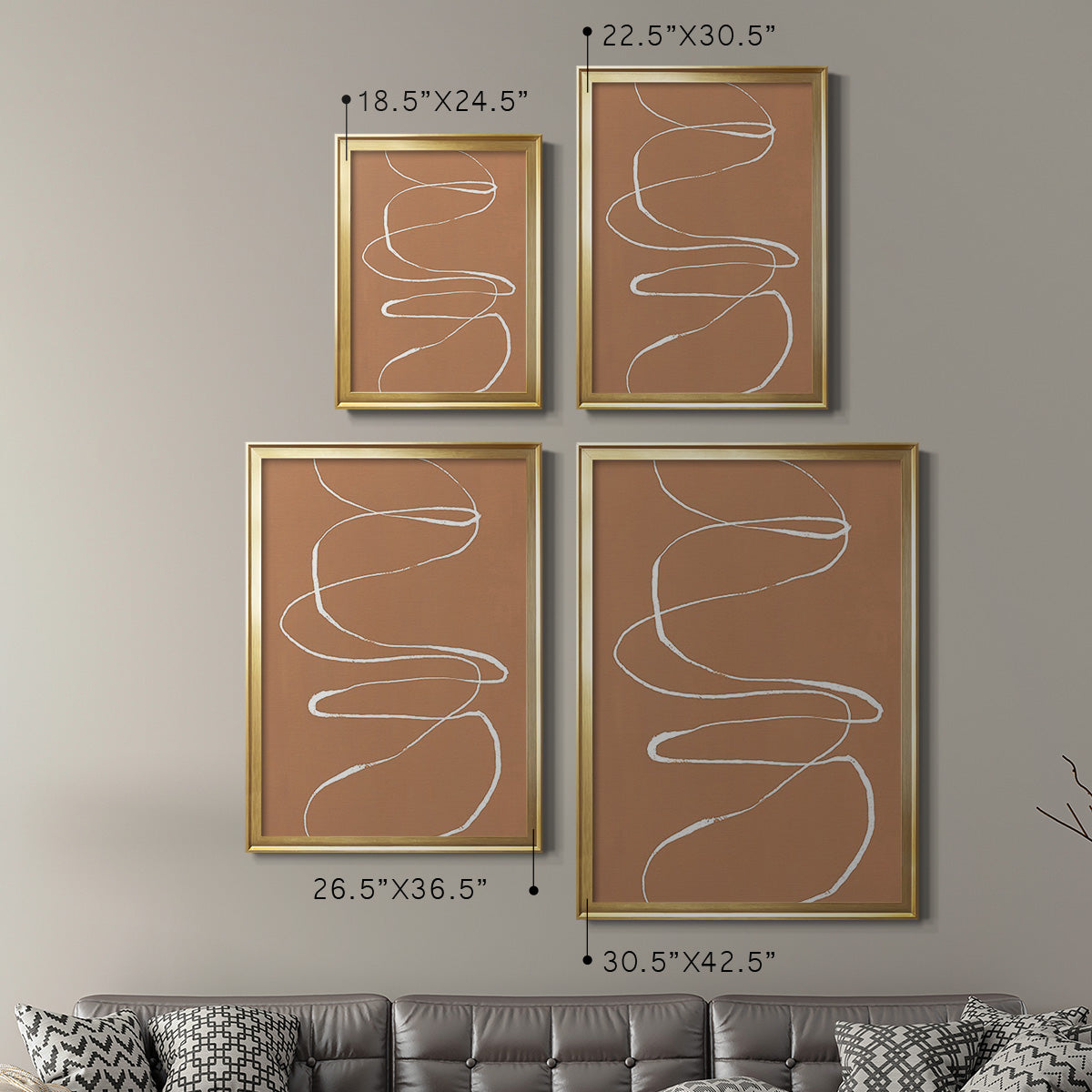 Terracotta Drift I - Modern Framed Canvas Print