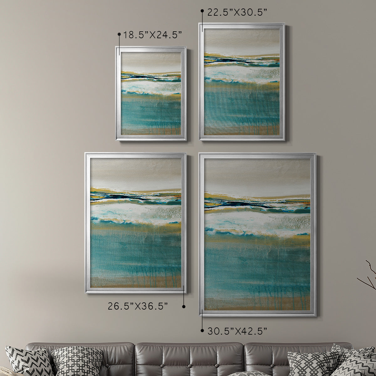 Aqua Quartz V2 - Modern Framed Canvas Print