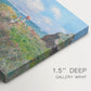 Canvas art print of figures walking along coastal cliff path overlooking ocean and sky, highlighting texture and gallery-wrapped edges