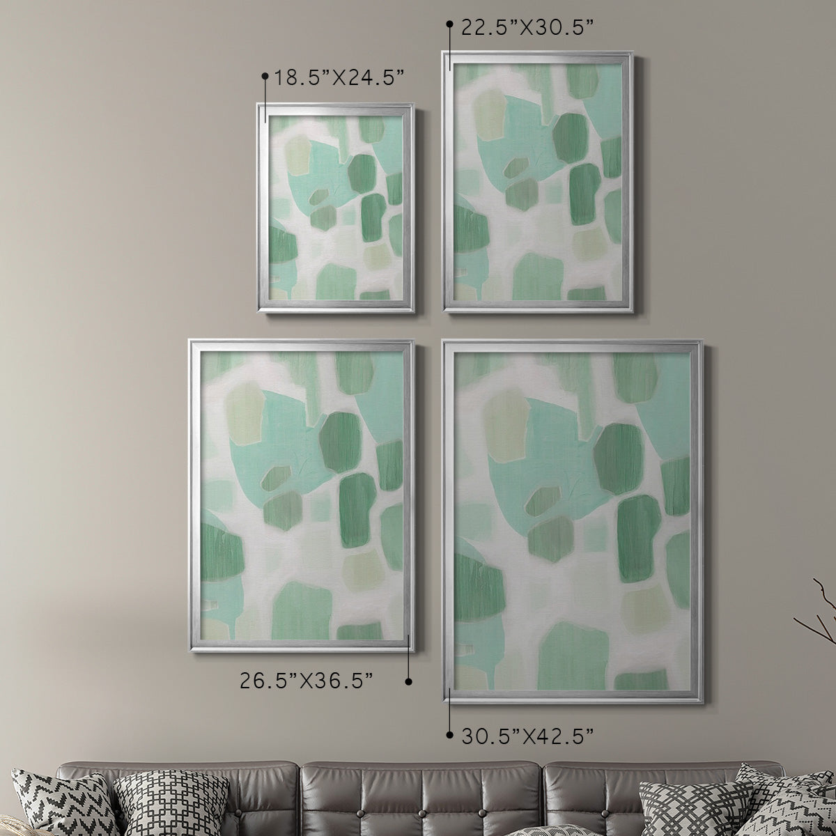 River Shapes II - Modern Framed Canvas Print