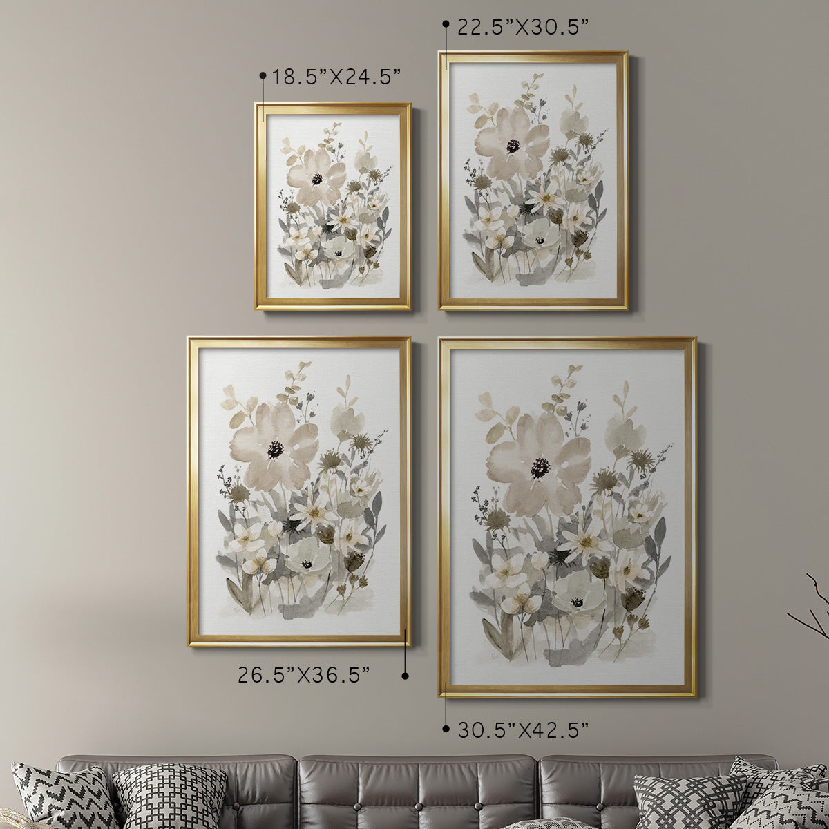 Neutral Nature I - Modern Framed Canvas Print