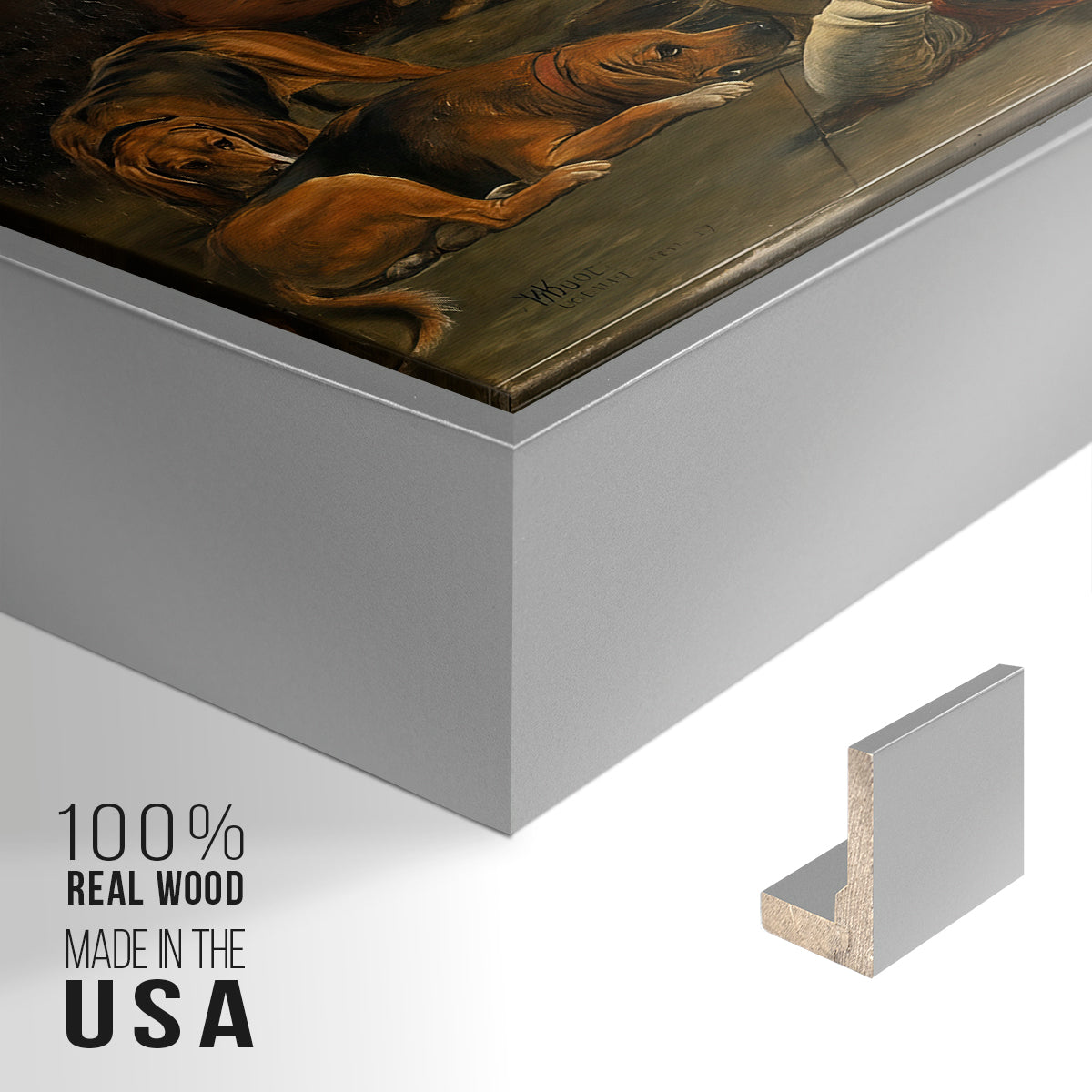 The Flight of Madeline and Porphyro, 1848 - Floater Framed Canvas Print