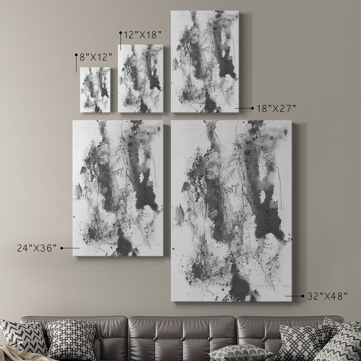 Graphite Abstract III - Canvas Art Print