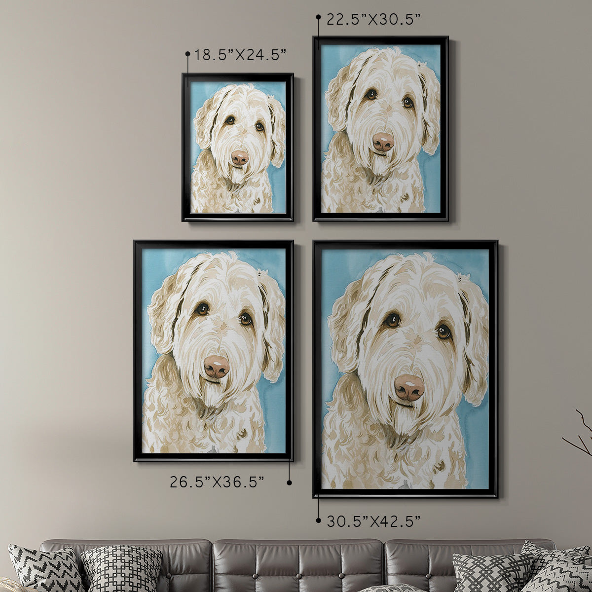 Labradoodle I - Modern Framed Canvas Print