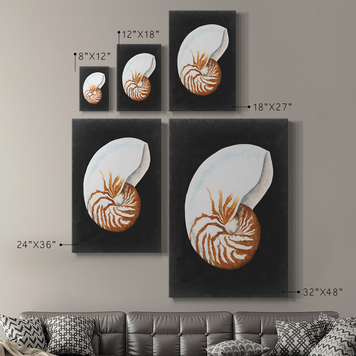 Graphic Nautilus Premium Gallery Wrapped Canvas - Ready to Hang