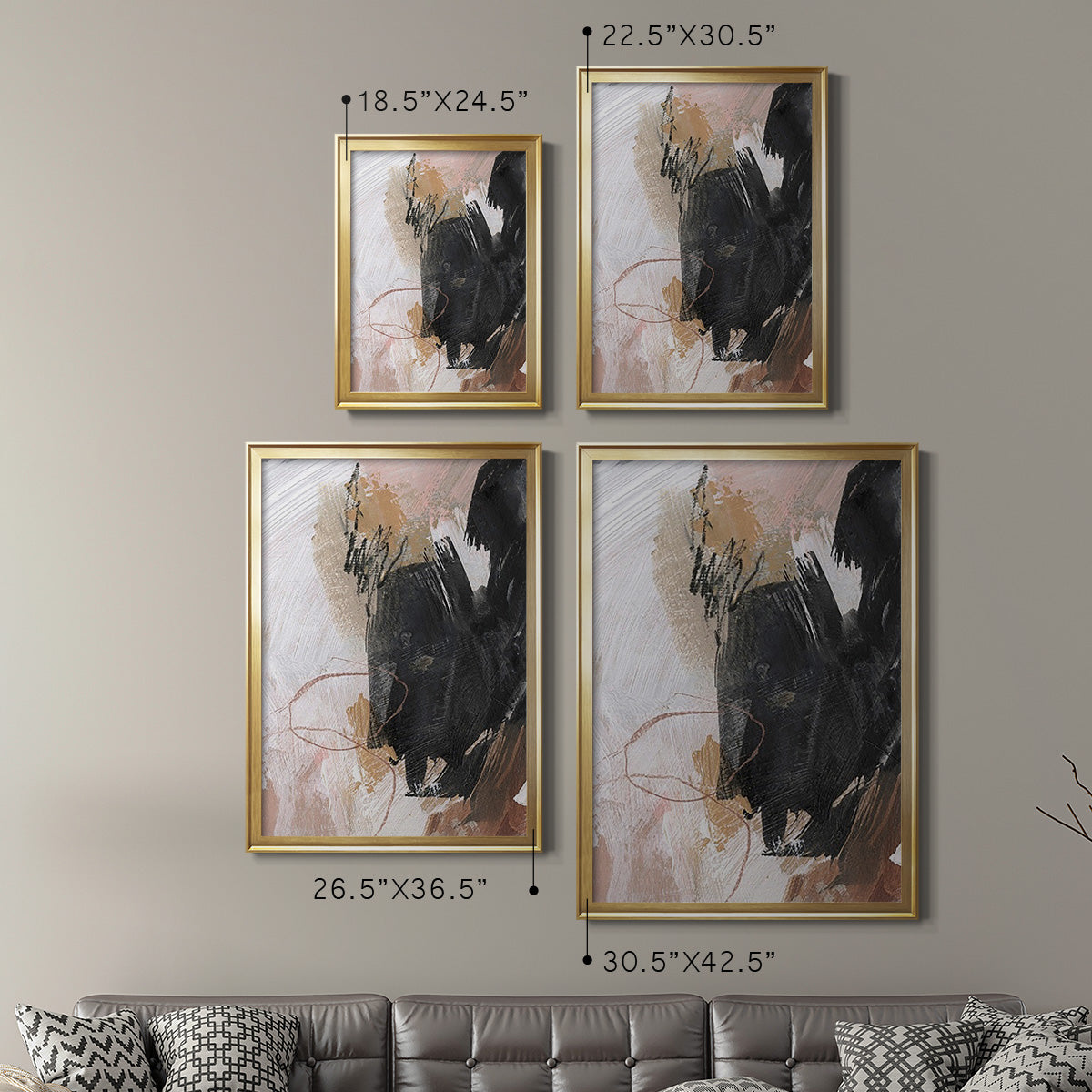 Unbleached Neutrals III - Modern Framed Canvas Print