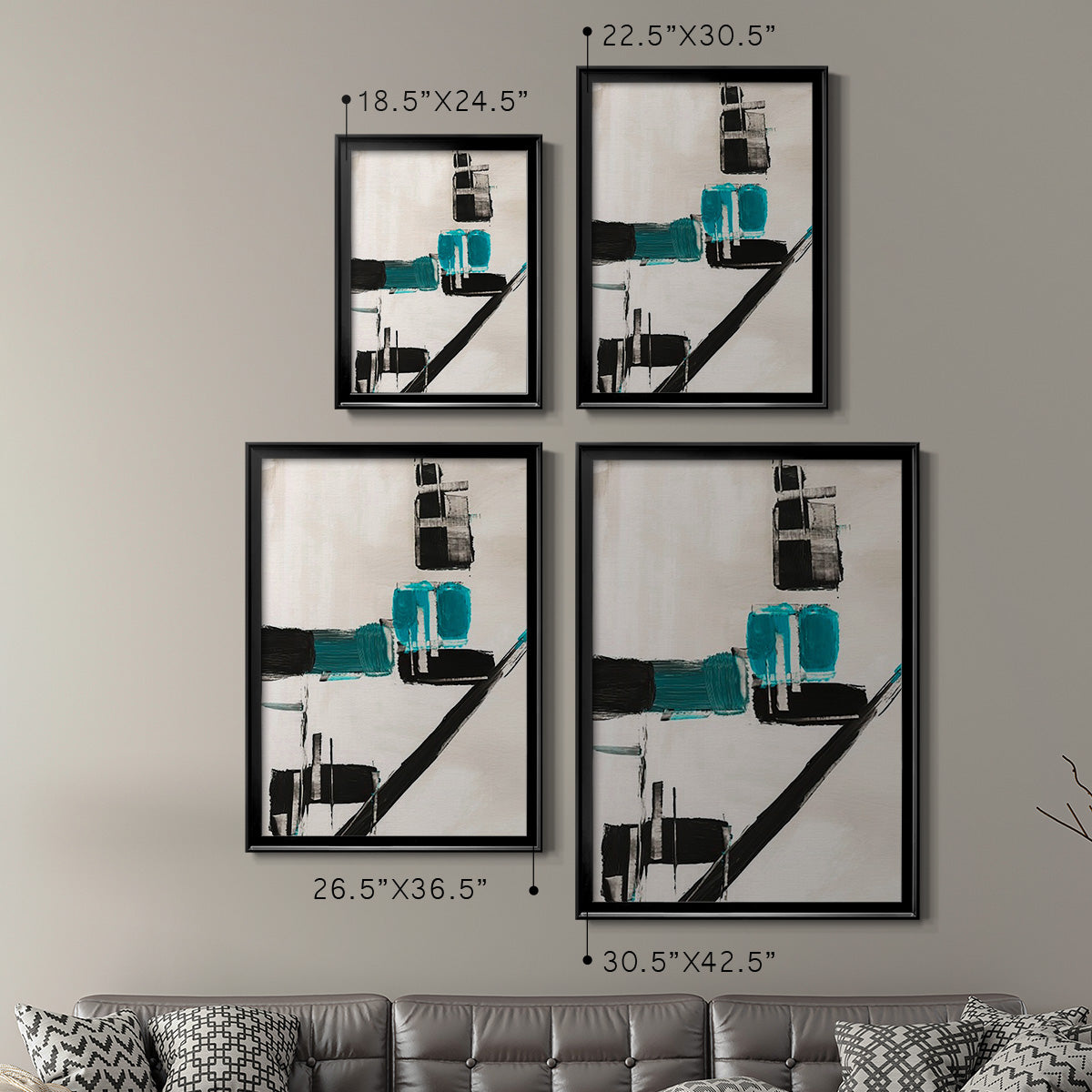 Geometry Notes I - Modern Framed Canvas Print