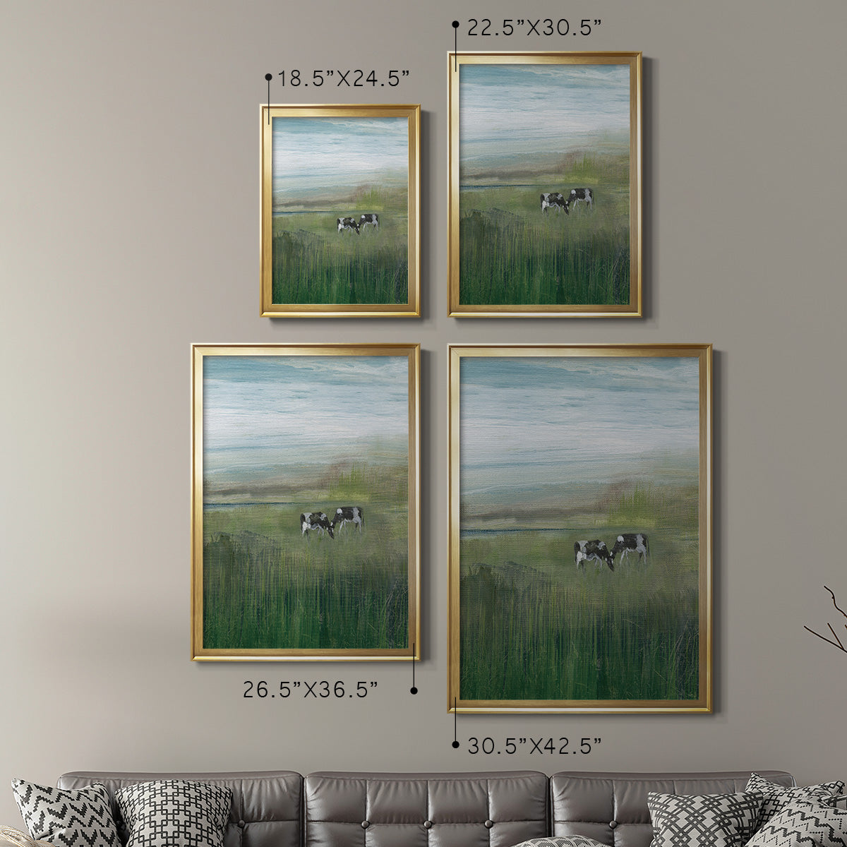 Out to Pasture I - Modern Framed Canvas Print