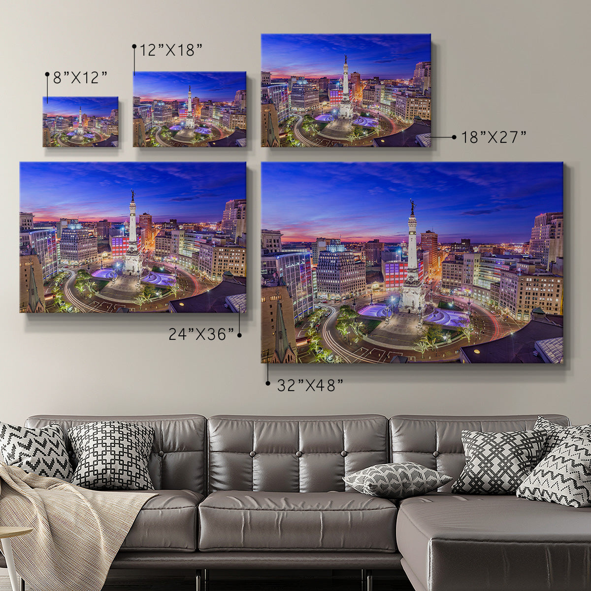 Indianapolis, Indiana Skyline - Canvas Art Print