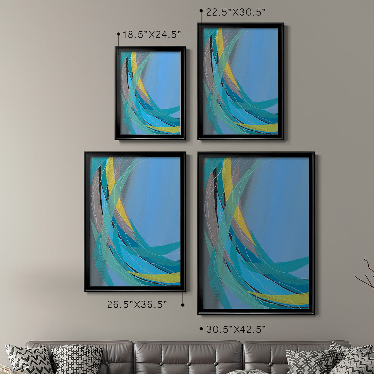 Circulating Flow I - Modern Framed Canvas Print