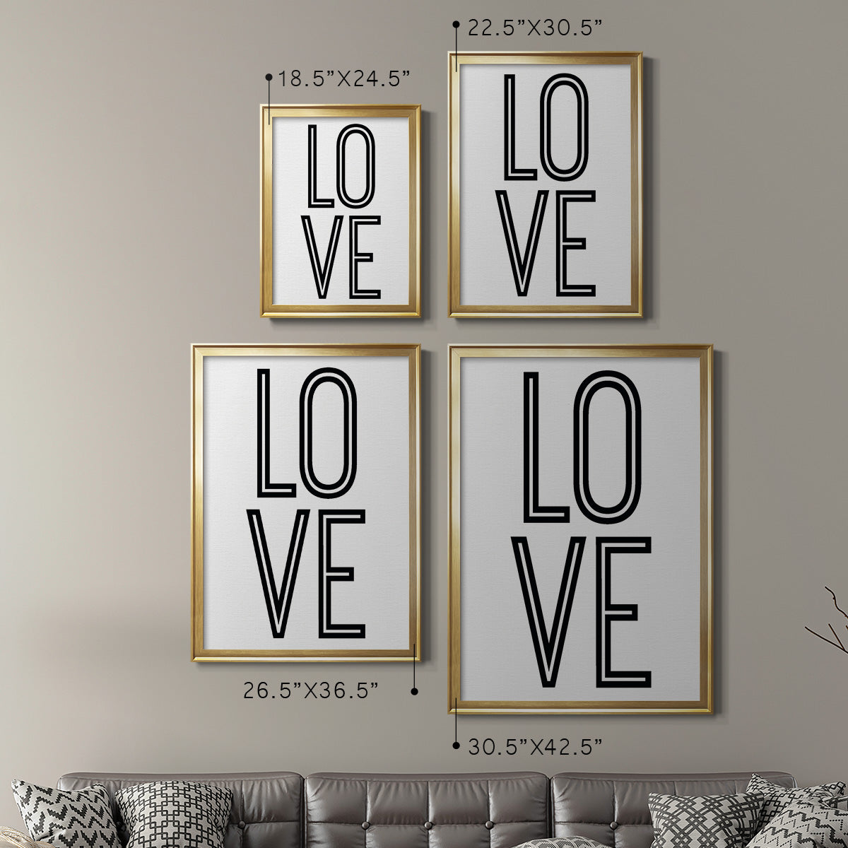 Bold Love II - Modern Framed Canvas Print