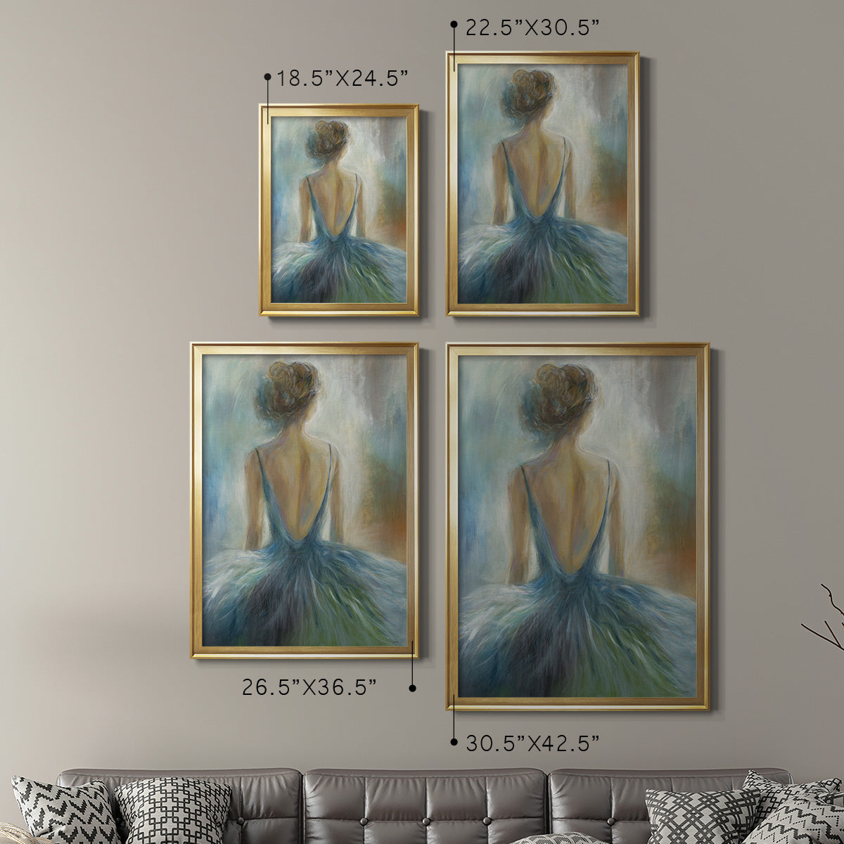 Lady in Blue -  Framed Canvas Print