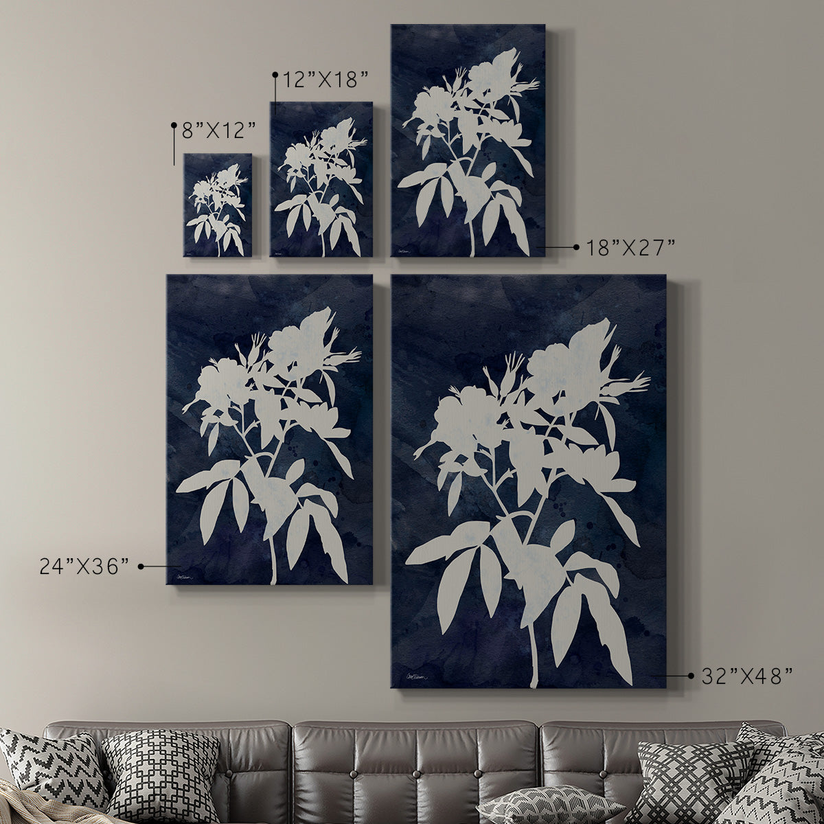 Indigo Botanical I Revisited - Canvas Art Print