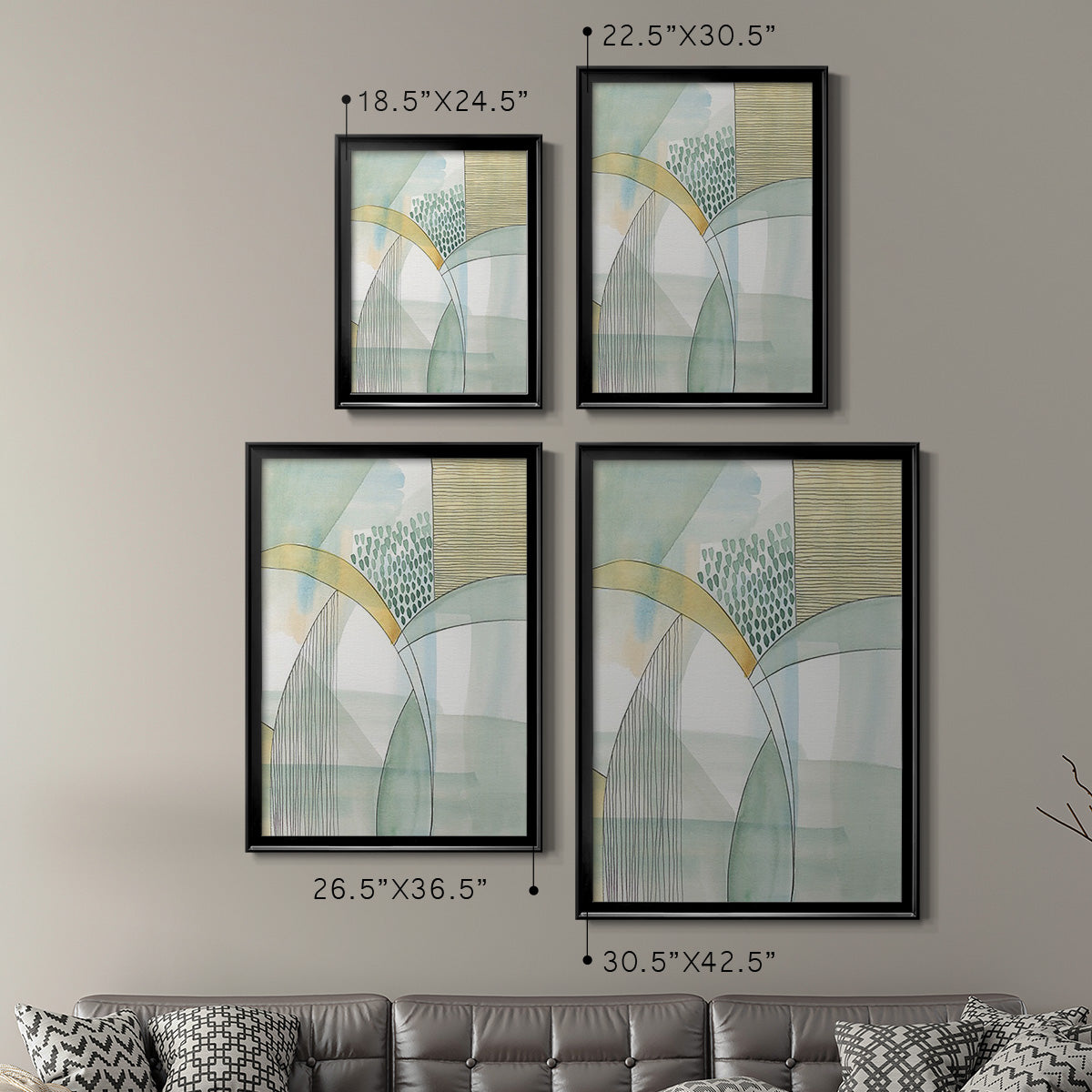 Mint Reflection I - Modern Framed Canvas Print